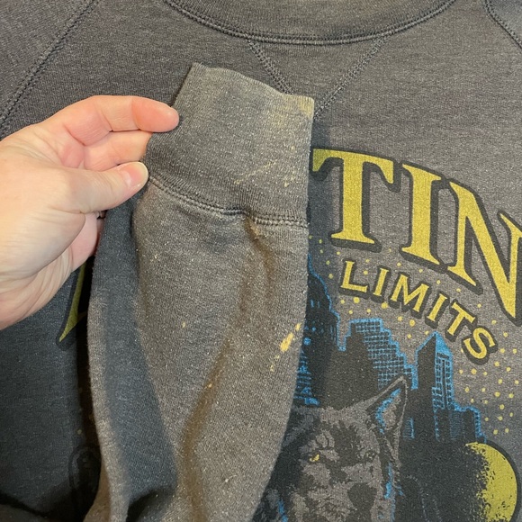 Hanes gray retro pullover sweatshirt w/ Austin City Limits & wolves graphic sz S - Picture 3 of 10